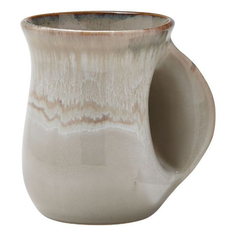 drift reactive glaze handwarmer mug - ivory