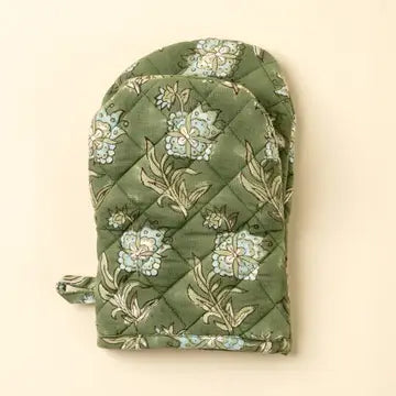 Block Print Oven Mitt