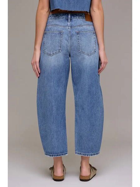 Medium Dark 25" Inseam Crop Barrel Jean