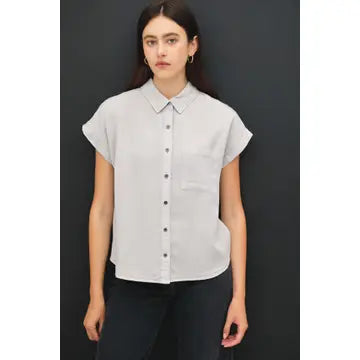 Short Sleeve Tencel Button Up