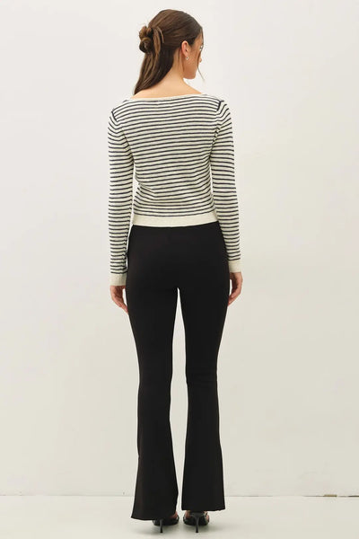 Stripe Crop Cardigan