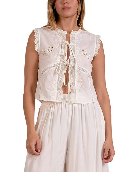 White tie blouse