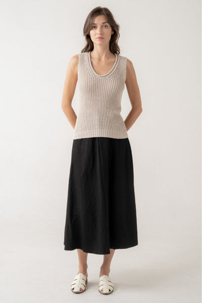Open Stitch Sleeveless Knit Top