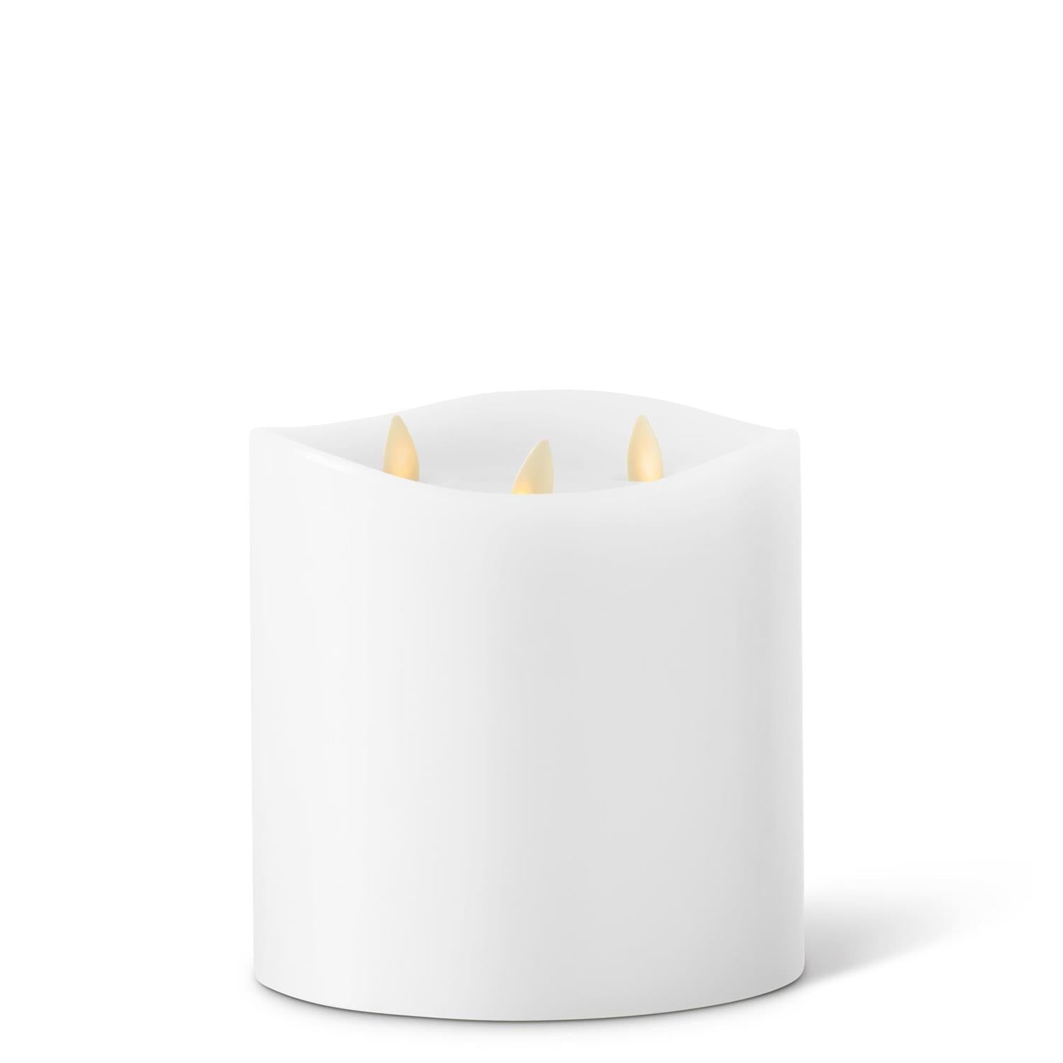 5.8" x 5.7" Unscented Tri- Flame Pillar White