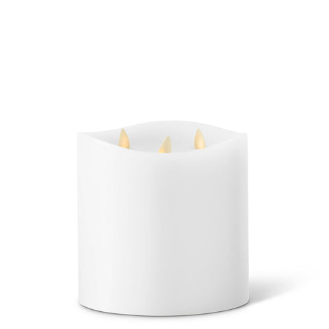 5.8" x 5.7" Unscented Tri- Flame Pillar White