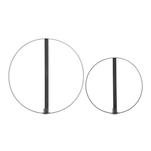 Circular Black Metal Wall Mount Taper Candle Sconces