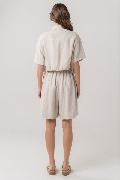Utility Crop Shirt with Drawstring Hem