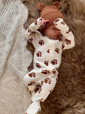 Organic Waffle Basic Zip Footie