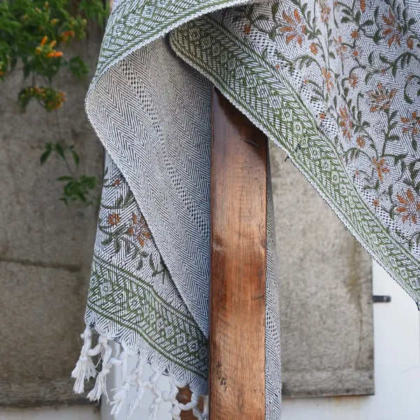 Artisian Block Printed Throw Blanket - Aradhana