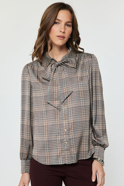 Plaid Button Blouse