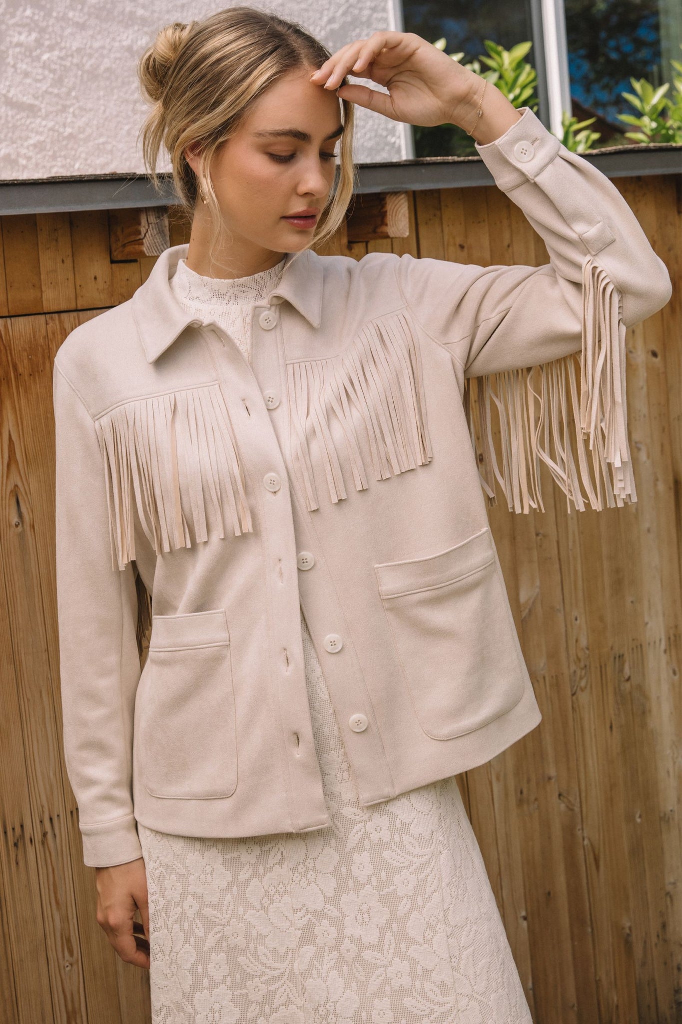 Suede Fringe Jacket
