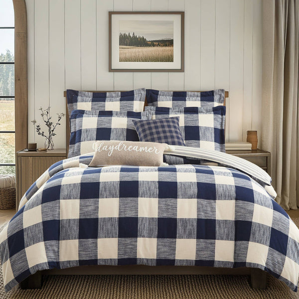 S/2 Highland Plaid Navy Euro Sham