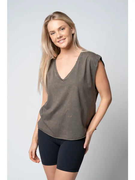 Distressed Raw Edge Tank