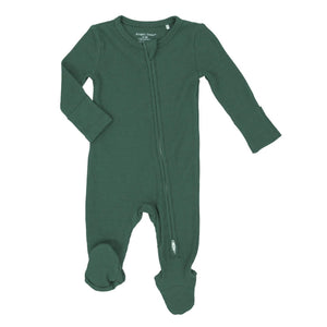 2 Way Zipper Footie - Smoke Pine