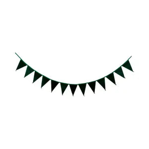 Green Velvet Pennant Banner