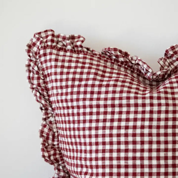 18" Hallie Red Gingham Ruffle