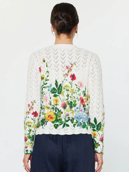Printed Cotton Sweater Cardigan
