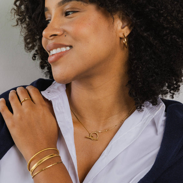 24K Gold Mini Thin Hammered Hoops