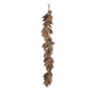 72 Inch Fall Magnolia Garland w/Nuts and Pinecone