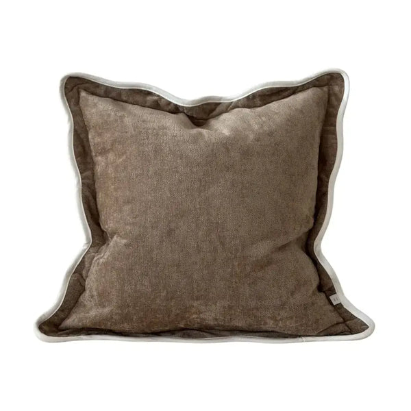 26" Chloe Coffee Scalloped Edge Cushion