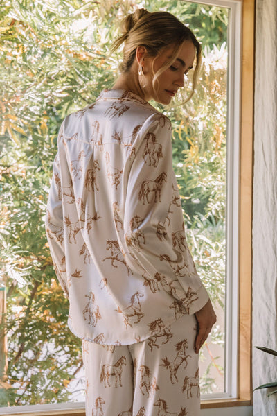 Horse Print Button Down Shirt