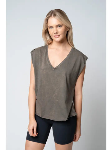 Distressed Raw Edge Tank