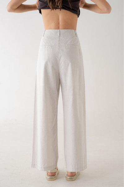 High Waist Striped Wide Leg Trousers