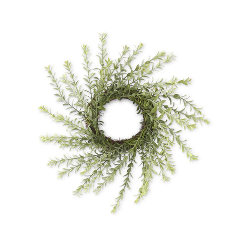 18 Inch Powdered Green Real Touch Myrtle Candle Ring (4.5Dia.)