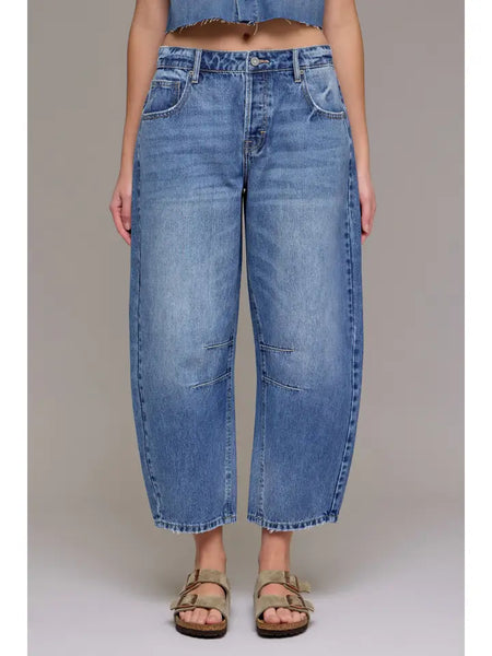 Medium Dark 25" Inseam Crop Barrel Jean