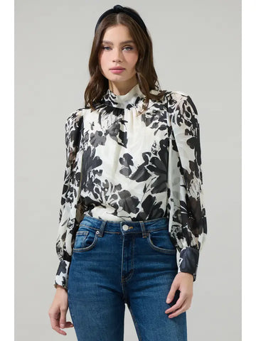 Nerine Floral Hillary Tana Long Sleeve Blouse
