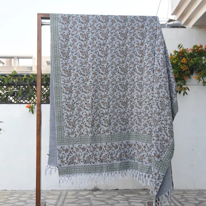 Artisian Block Printed Throw Blanket - Aradhana