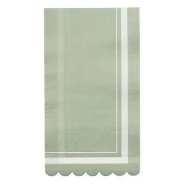 Guest Towel Scalloped Edge Sage 20Pck