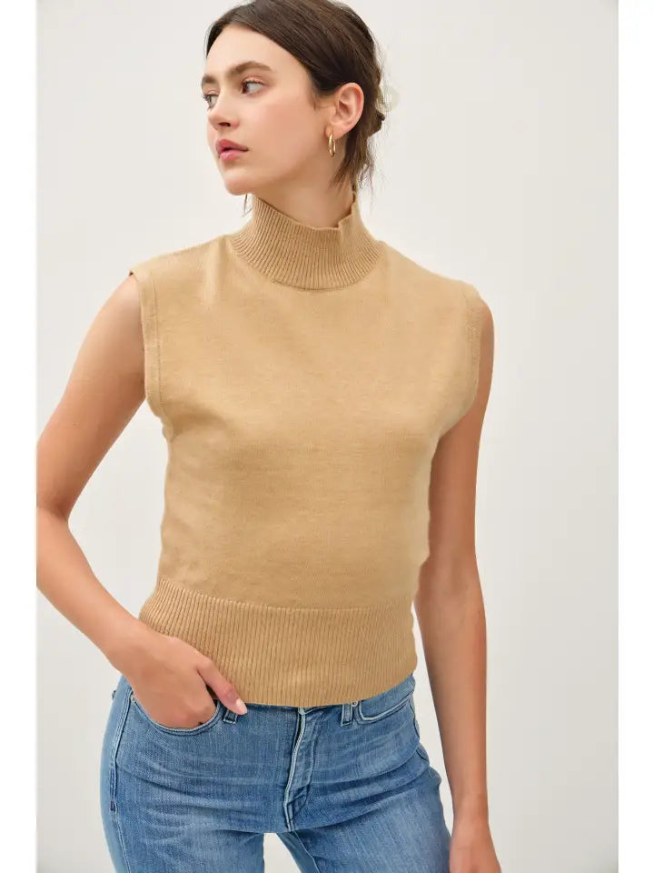 Lightweight Turtleneck Sweater Tank