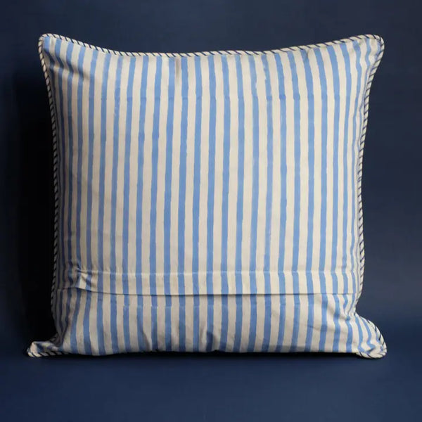 20" Blue Hydrangea Blockprint Pillow