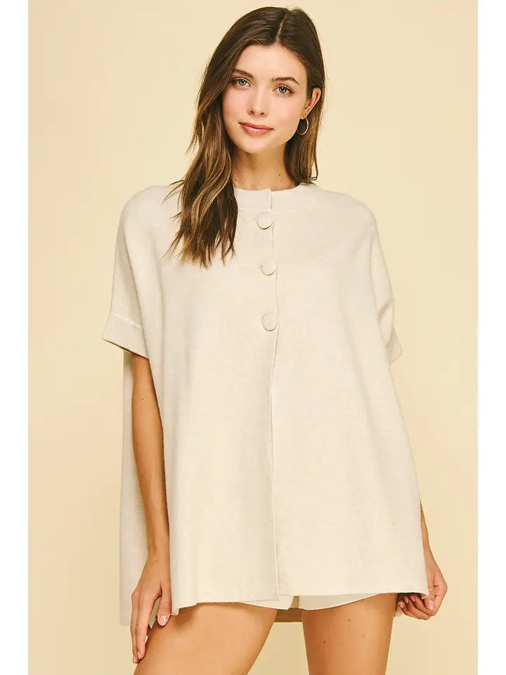 Open Front Button Down Sweater