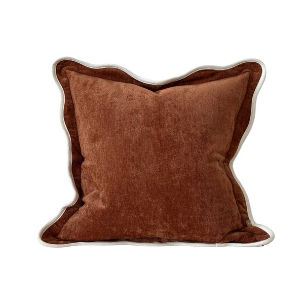 18" Chloe Rust Scalloped Edge Cushion Cover