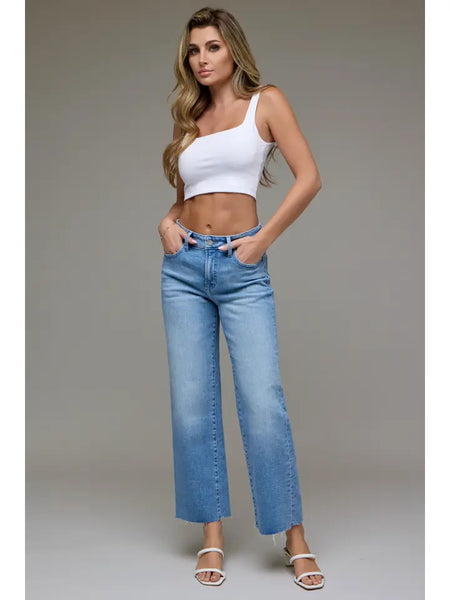 Ella Mid Rise Cropped Classic Straight