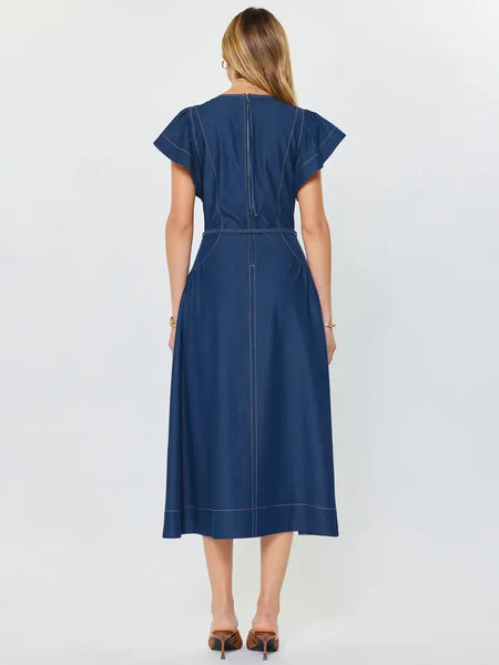 Flutter Sleeve Midi Dress