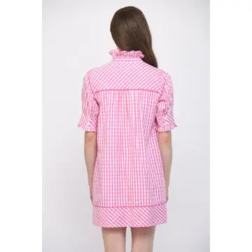 Pink Gingham Mini Dress