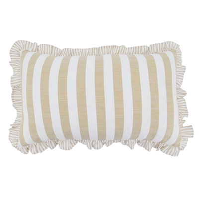Double Sided Striped Ruffle Pillow