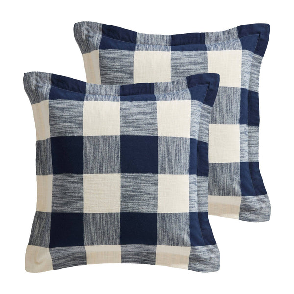 S/2 Highland Plaid Navy Euro Sham