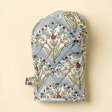 Block Print Oven Mitt