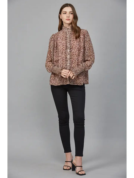 Ruffled Placket Blouse