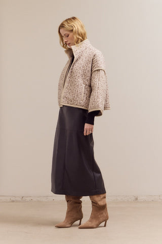 High Neck Collar Quilted Jacket