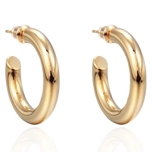 Anya 18K Gold Plated Hypoallergenic Hoop Earrings Gold