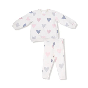 Hearts Puffy Sweatshirt + Legging
