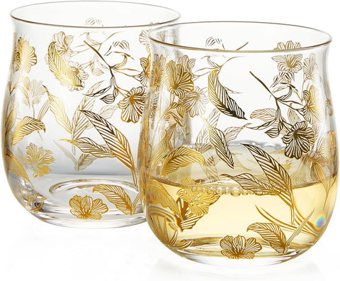 Vintage Gold Floral Decorative Glassware
