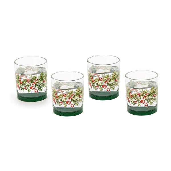 Set of 4 Merry Berry Double Old-Fashioned Glasses