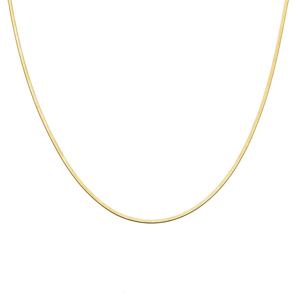 Waterproof Gold Micro Herringbone Necklace