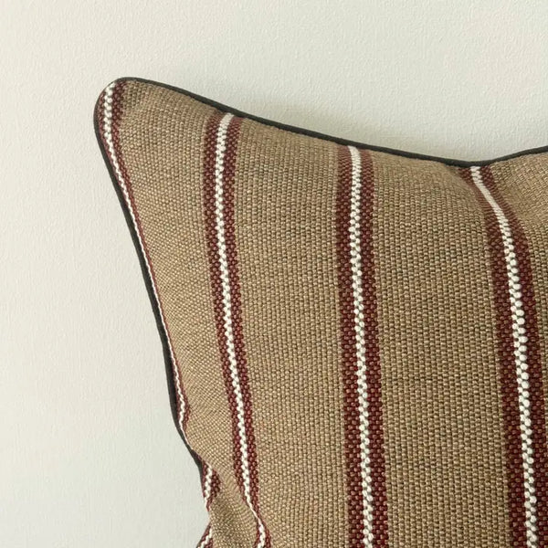 18" Zara Chestnut Stripe Pillow